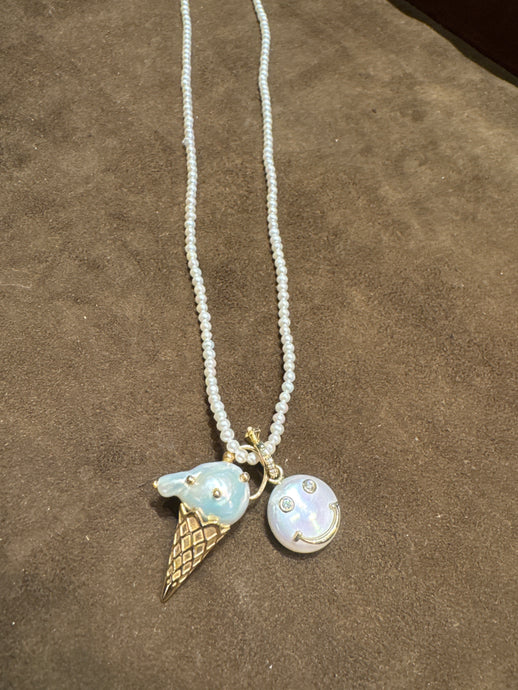 Charms on Seed Pearls - Vincent Peach Fine Jewelry