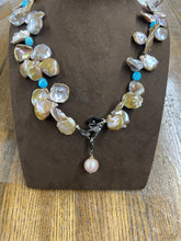 Pink Coin Pearl & Turquoise Necklace