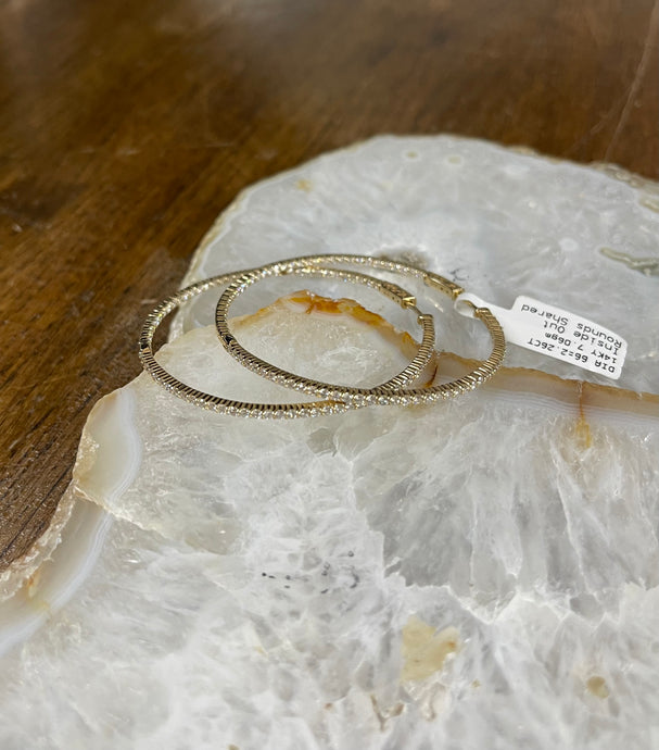 Inside Out Gold Diamond Hoops