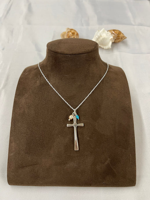 Sterling Silver Cross Necklace - Vincent Peach Fine Jewelry