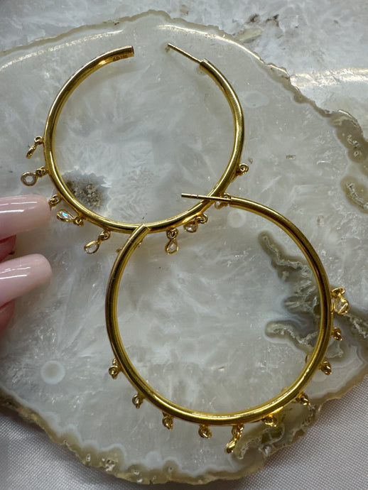 2.5” Diamond Dangle Hoops
