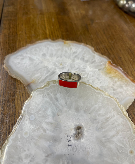 Enamel Sterling Silver Ring