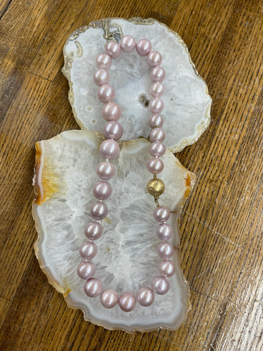 11-14mm Pink Pearl Knotted Strand - Vincent Peach Fine Jewelry