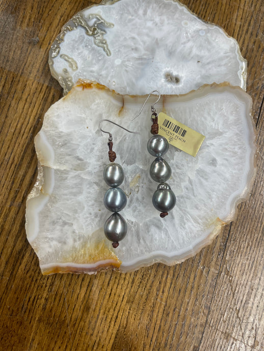 Tahitian Triple Drop Earrings - Vincent Peach Fine Jewelry