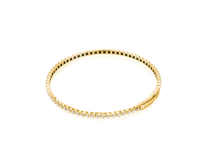 1.01 Carat Diamond Bangle Bracelet in 14K Yellow Gold - Vincent Peach Fine Jewelry
