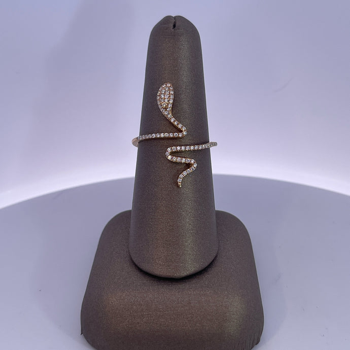 18kt Snake Ring .28ct Diamond - Vincent Peach Fine Jewelry