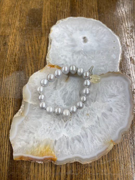 9-10mm Gray Pearl Stretch Bracelet - Vincent Peach Fine Jewelry