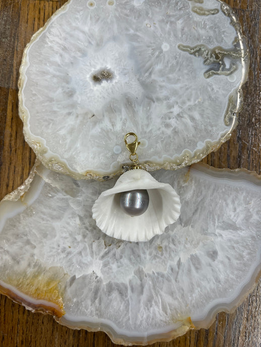 14mm Tahitian Pearl Shell Charm - Vincent Peach Fine Jewelry