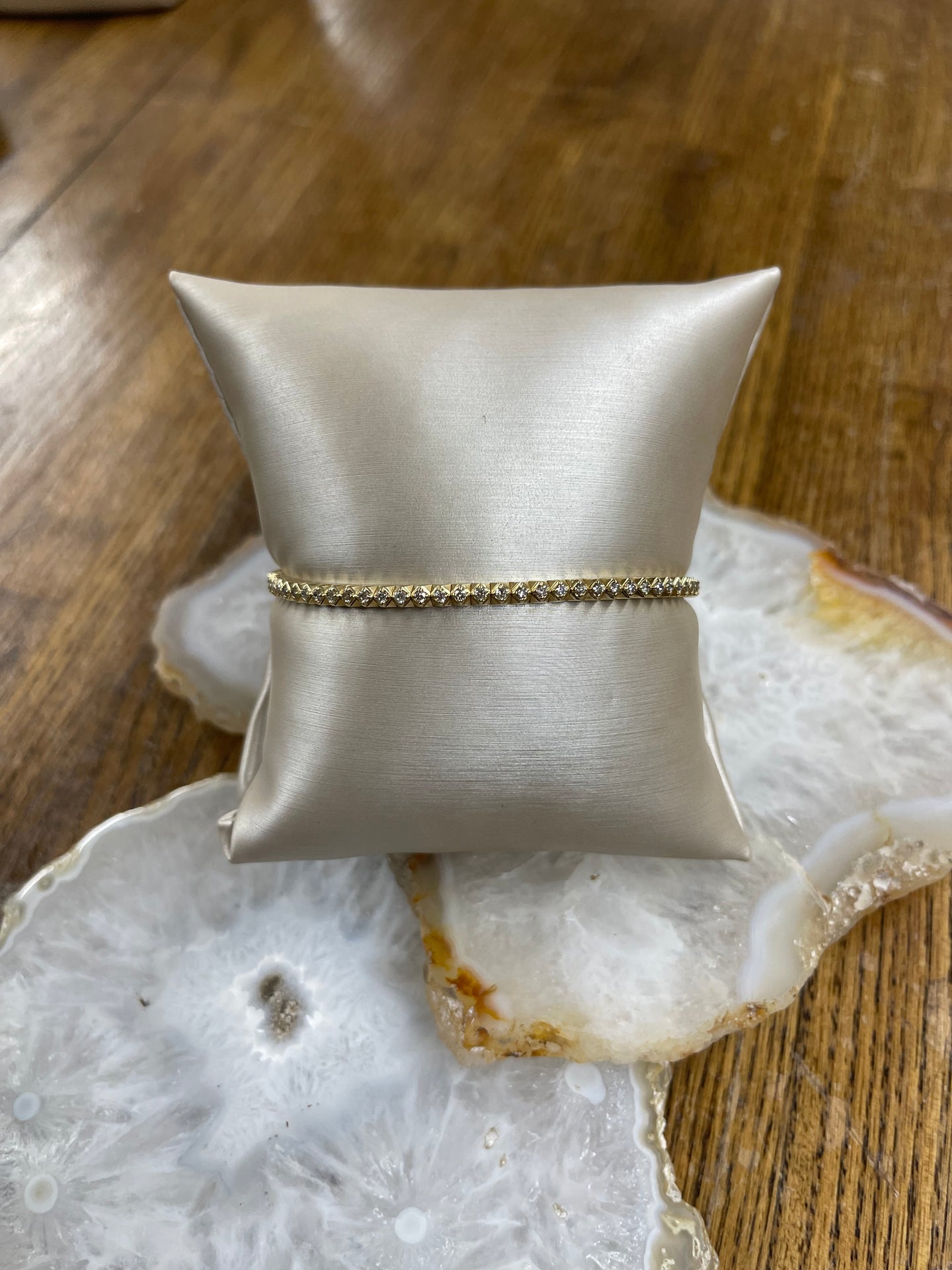 1ct Diamond 14kt Yellow Gold Flex Bangle