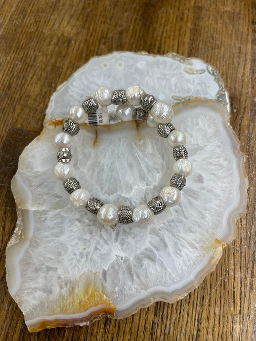 Silver/Freshwater Pearl Bracelet - Vincent Peach Fine Jewelry