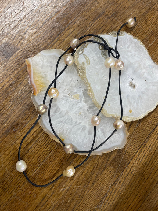 36” Pink/Peach Colored Pearl Necklace - Vincent Peach Fine Jewelry