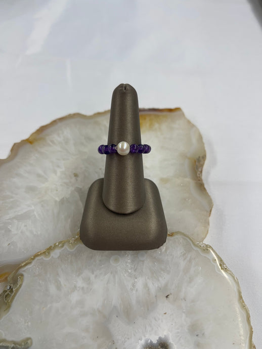 Purple Stone Stretchy Ring - Vincent Peach Fine Jewelry