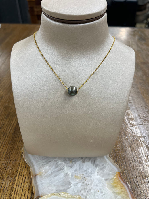 Tahitian Pearl 14kt Chain Necklace