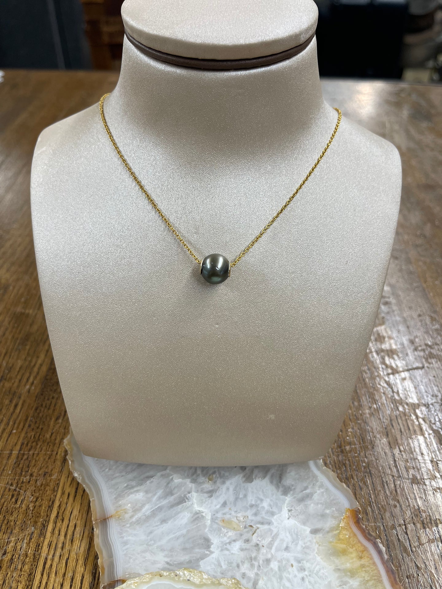 Tahitian Pearl 14kt Chain Necklace