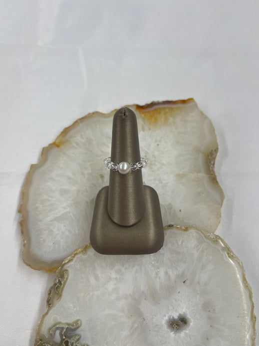 Clear Stone Stretchy Ring - Vincent Peach Fine Jewelry