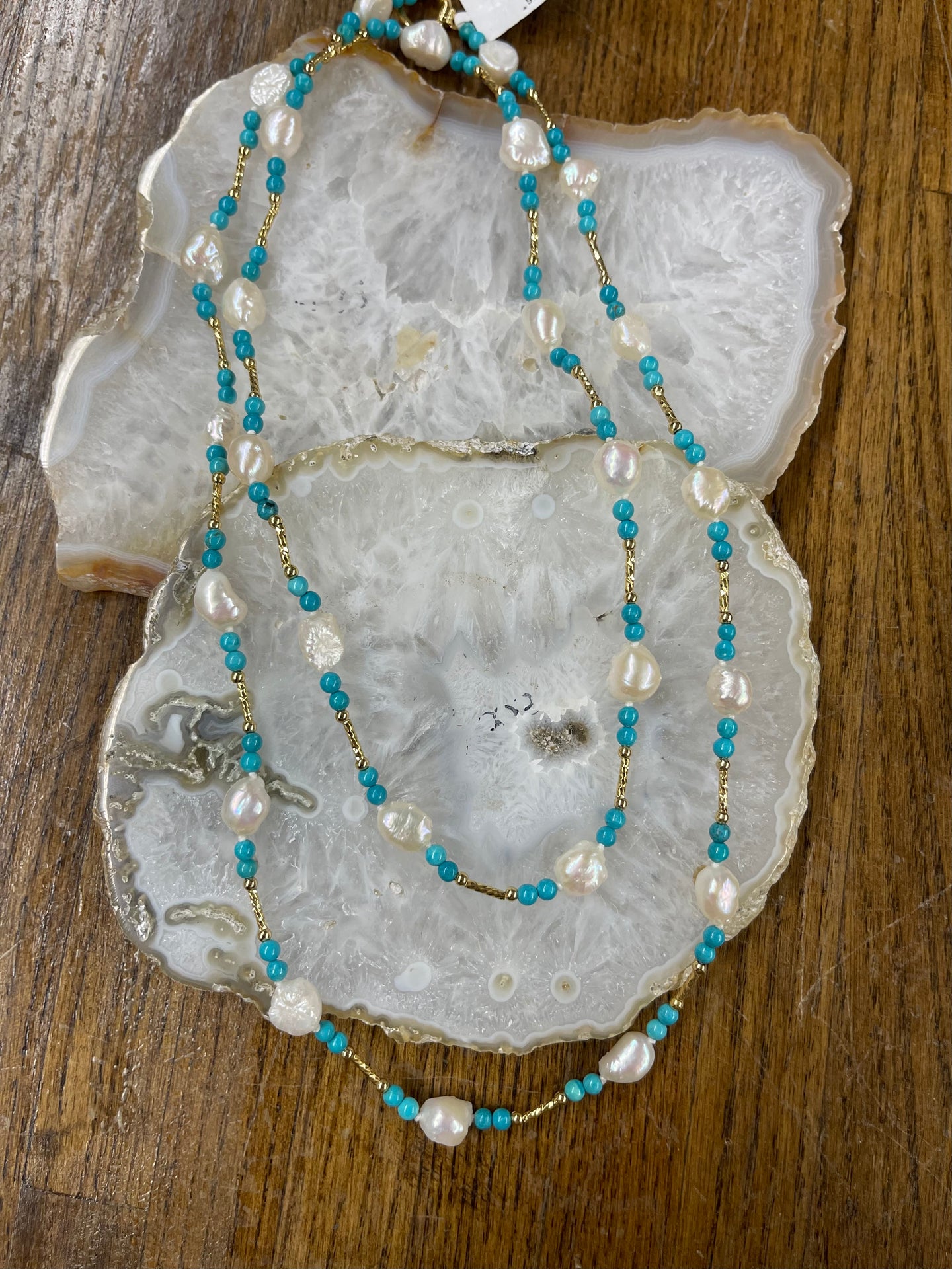 36” Turquoise Freshwater Necklace
