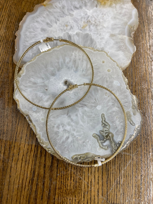 3” 4.5ct Diamond 14kt Yellow Gold Hoops