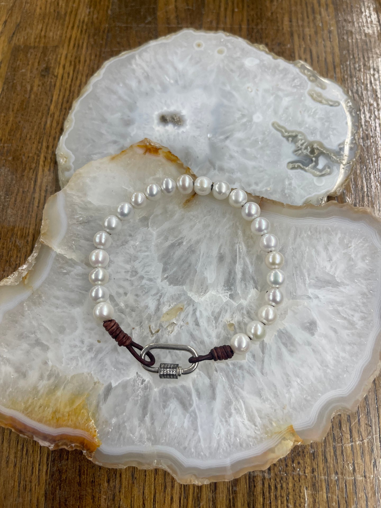 Diamond/Silver Carabiner Bracelet