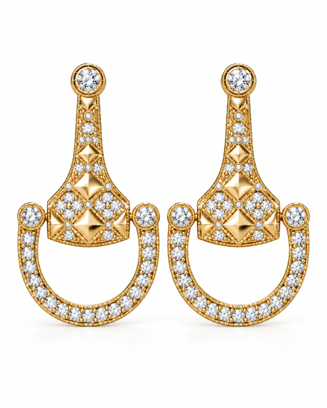 Cavallo Snaffle Bit Diamond Earrings