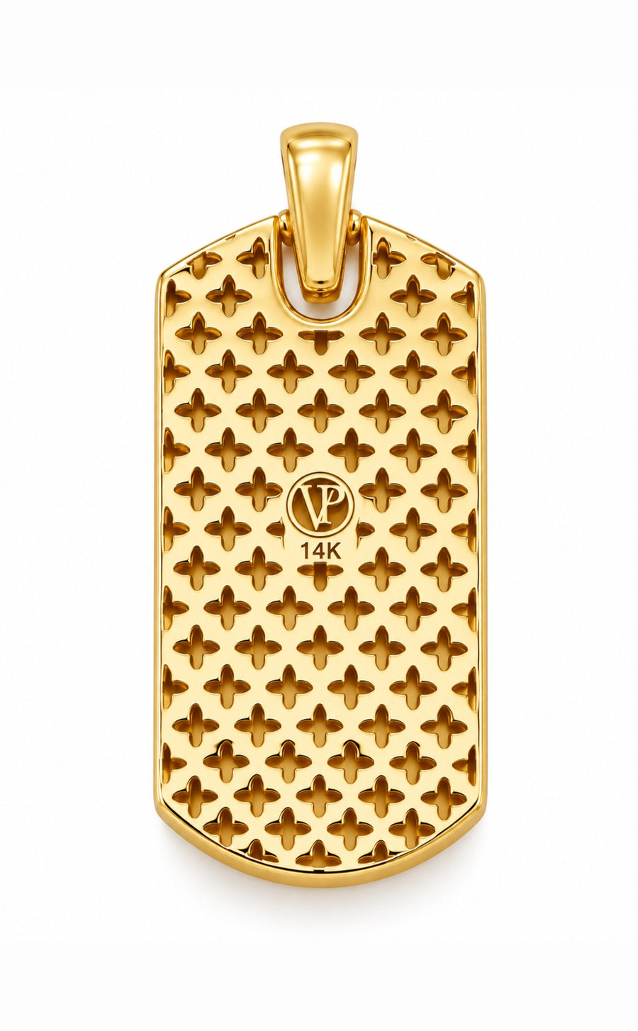 Cavallo Quilted Diamond Dog Tag Pendant, second view