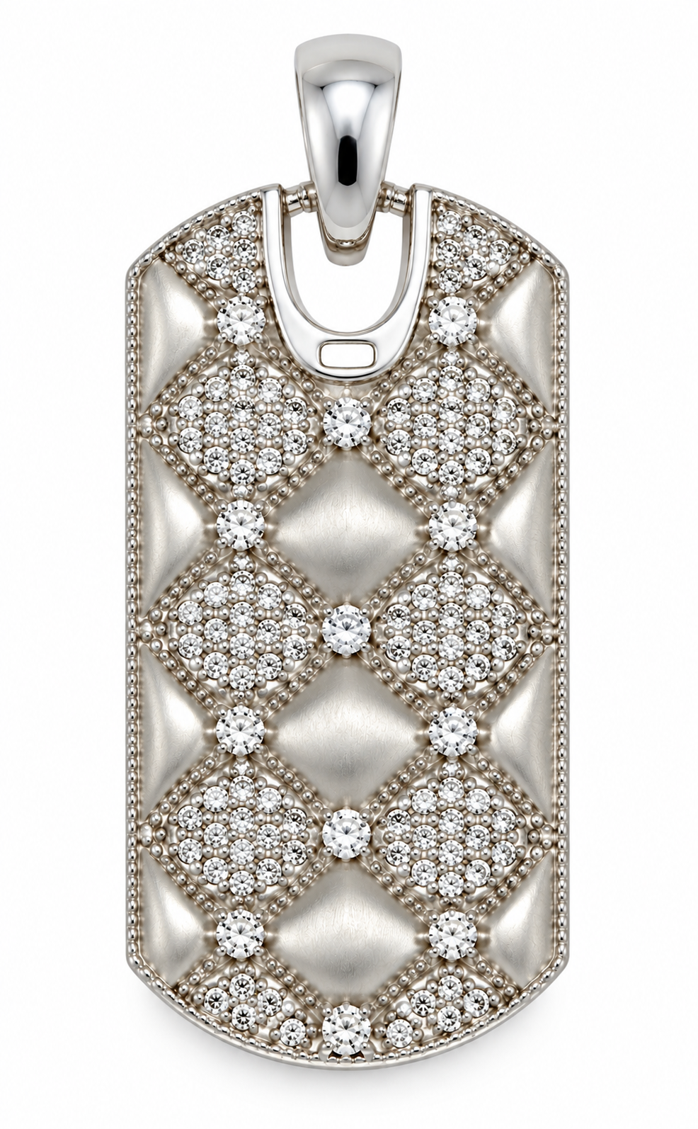 Cavallo Quilted Diamond Dog Tag Pendant