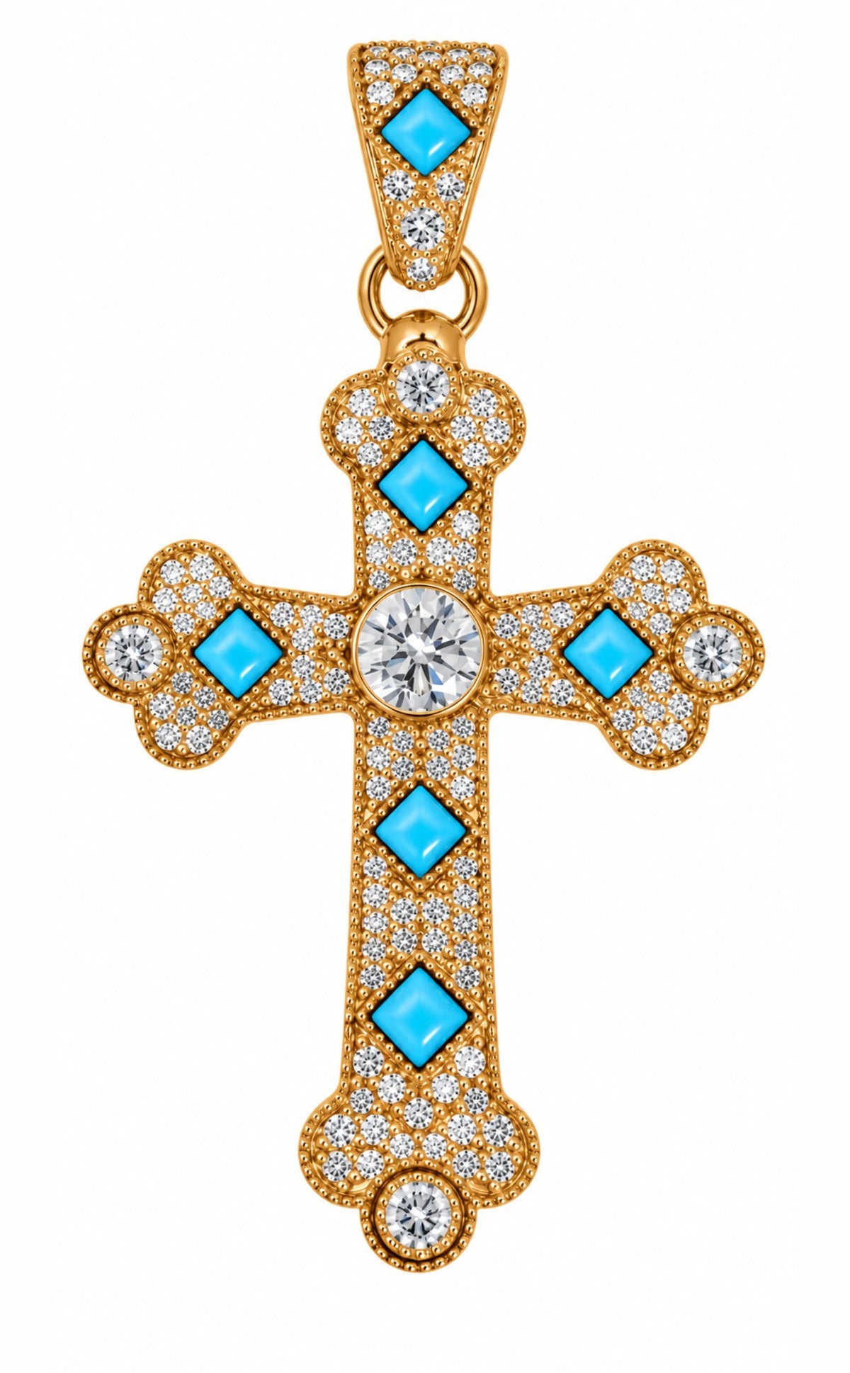 Cavallo Botonnée Diamond Cross Pendant