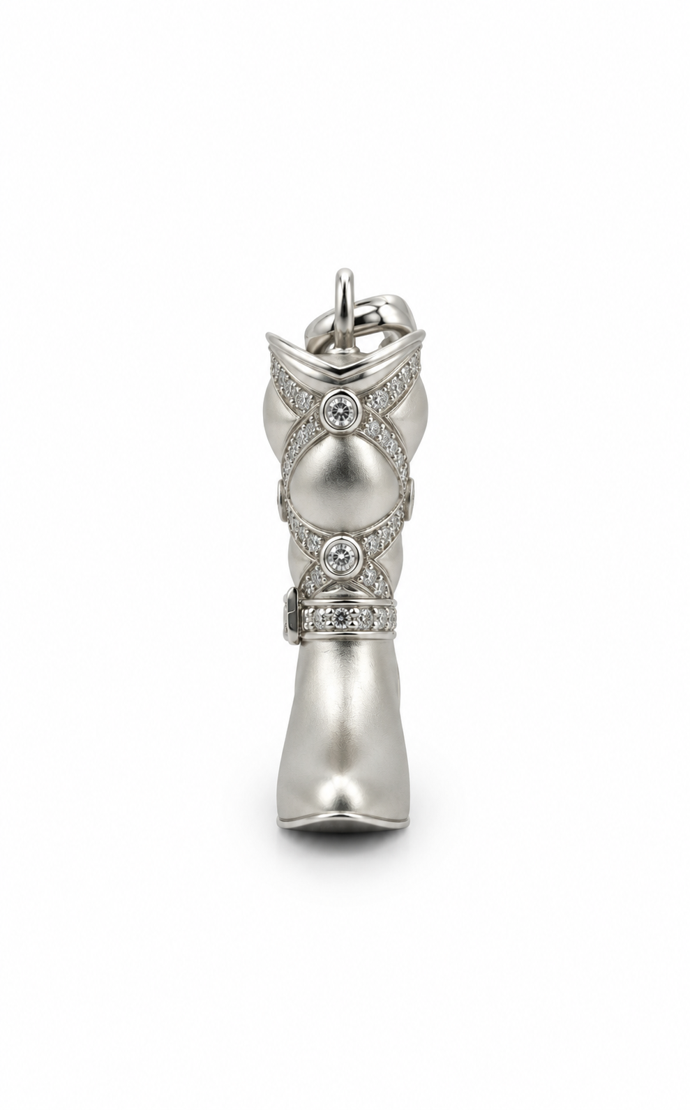 Cavallo Cowboy Boot Diamond Pendant, front