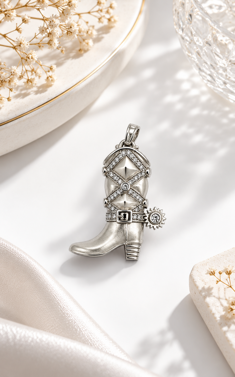 Cavallo Cowboy Boot Diamond Pendant, lifestyle