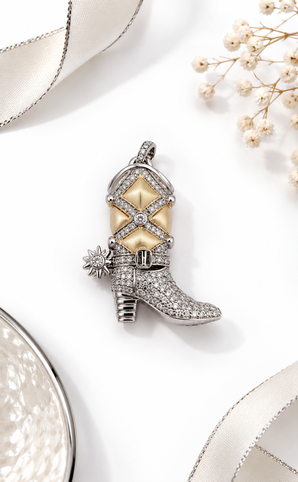 Cavallo Cowboy Boot Diamond Pendant, lifestyle
