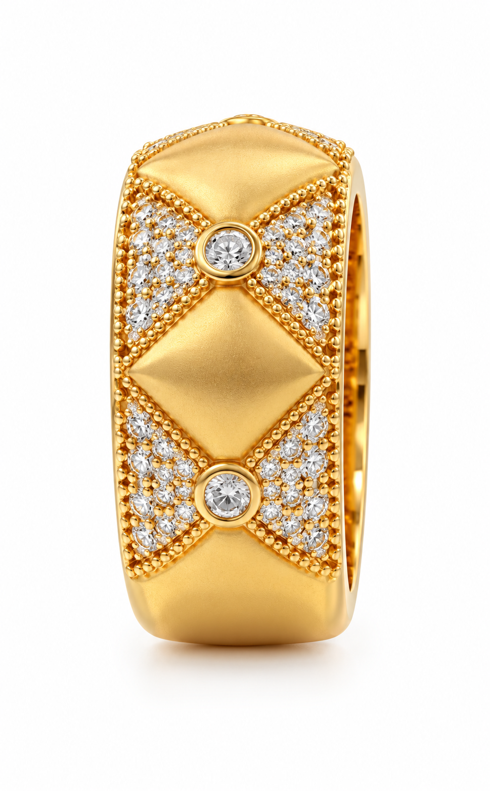 Cavallo Quilted Diamond Band