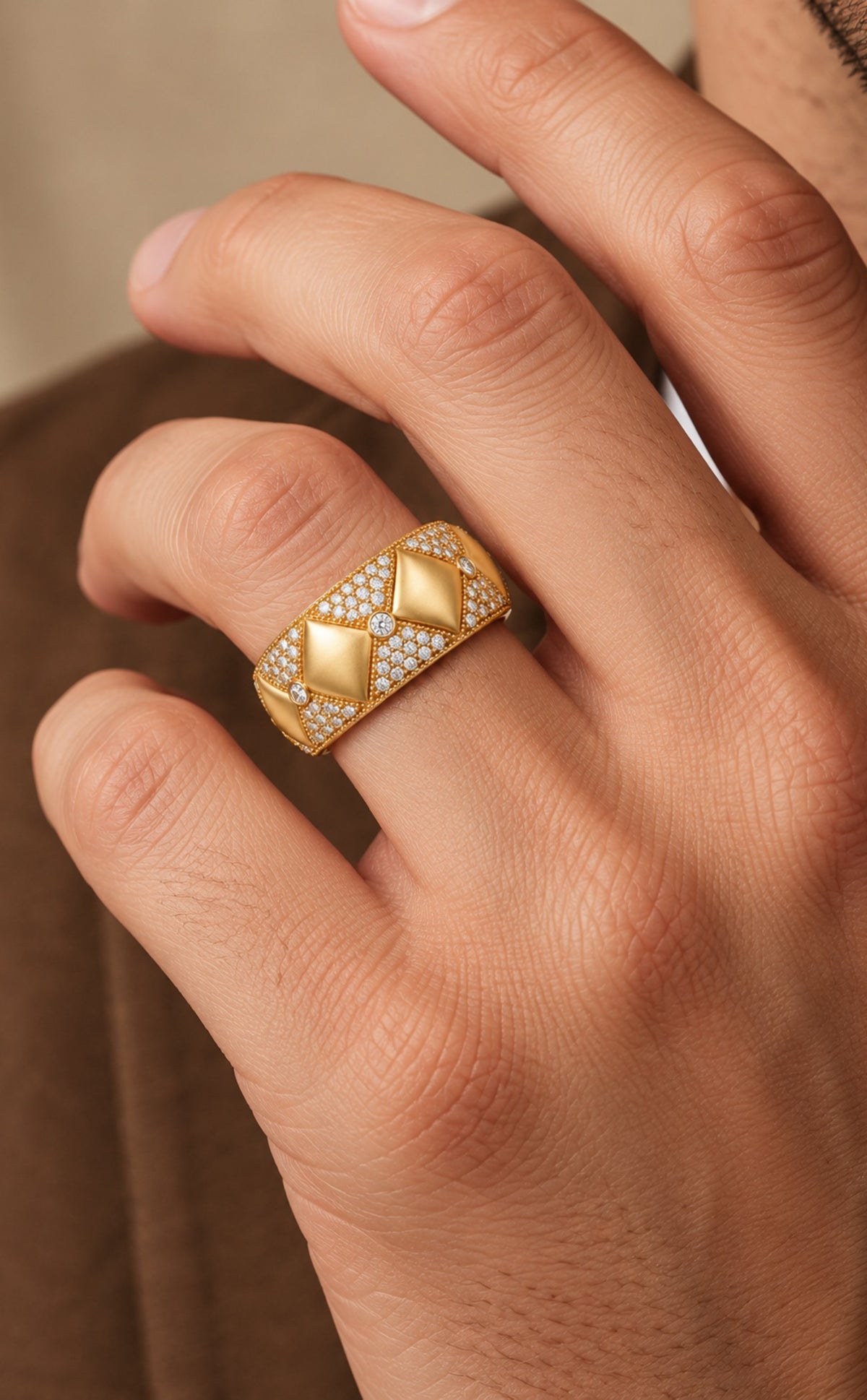 Cavallo Quilted Diamond Band