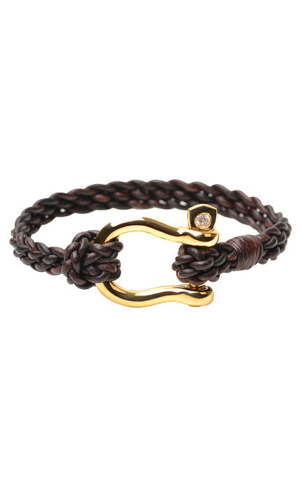 Gold Diamond Shackle Bracelet by Vincent Peach, view 2