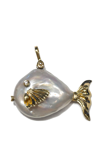 Apostle Fish Pearl Gold Pendant by Vincent Peach