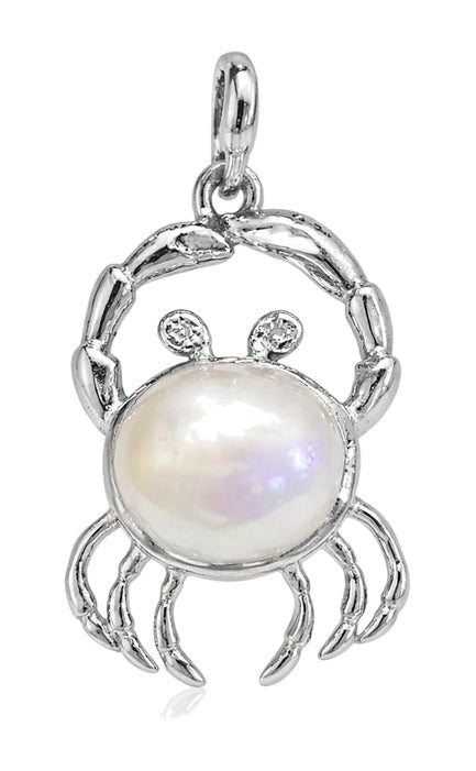 Cancer Zodiac Pearl Crab Pendant by Vincent Peach