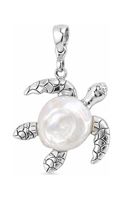 Mother-of-Pearl Guardian Turtle Pendant by Vincent Peach