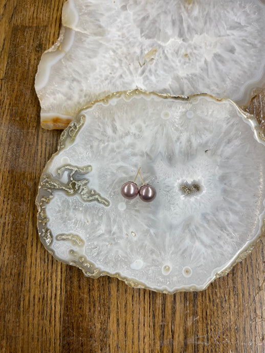 9mm Pink Pearl Studs 14kt - Vincent Peach Fine Jewelry