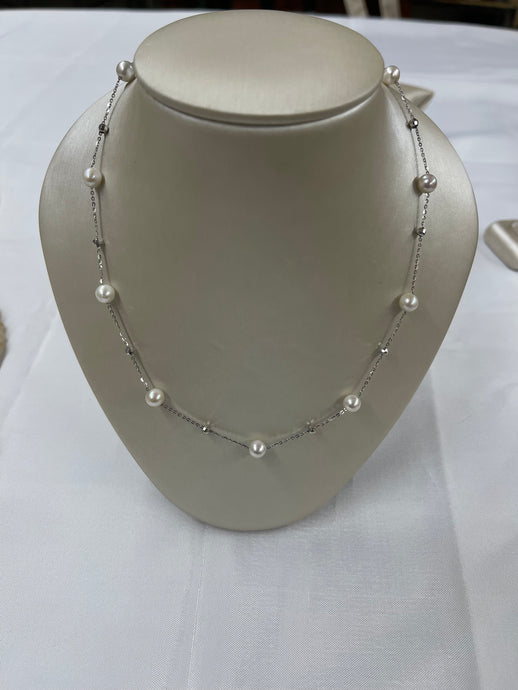 5.5-6.5mm Pearl Silver Necklace