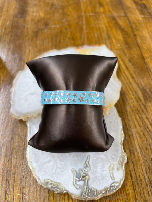 Blue Enamel Star Toulouse Bangle