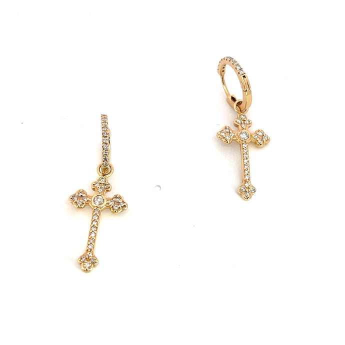 14kt Diamond Cross Earrings