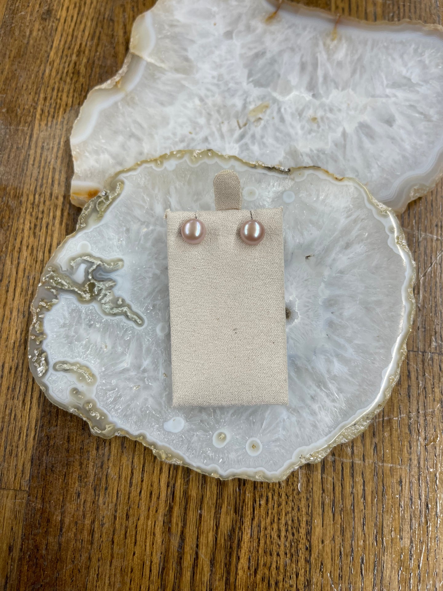 8mm Pink Pearl Studs - Vincent Peach Fine Jewelry