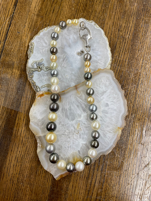 Golden/Tahitian Pearl Equestrian Clasp - Vincent Peach Fine Jewelry