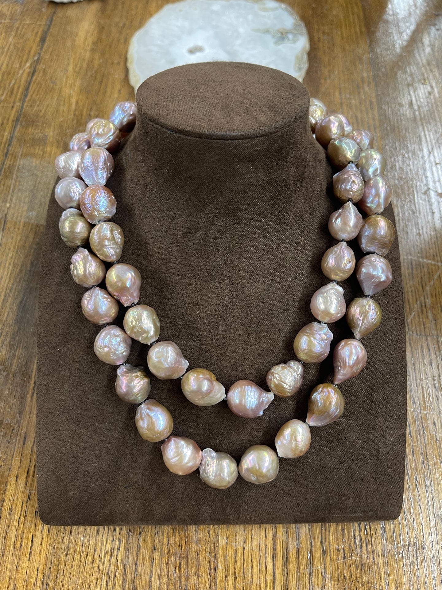 36” Pink Fireball Pearls - Vincent Peach Fine Jewelry