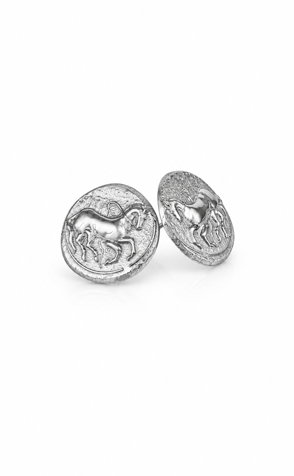 Trojan Coin Earrings by Vincent Peach, view 2