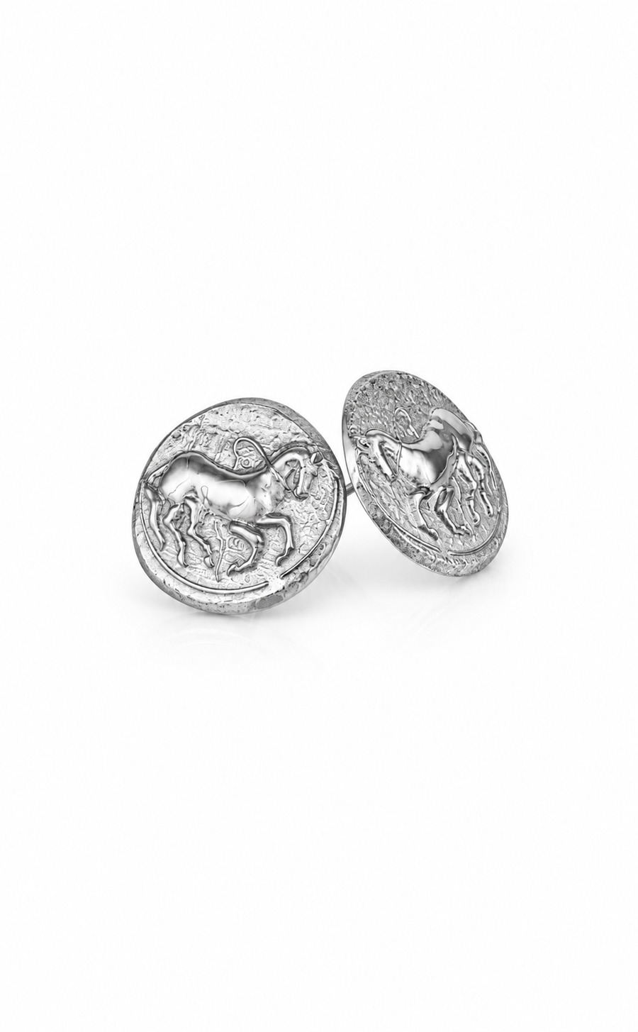 Trojan Coin Earrings, second view