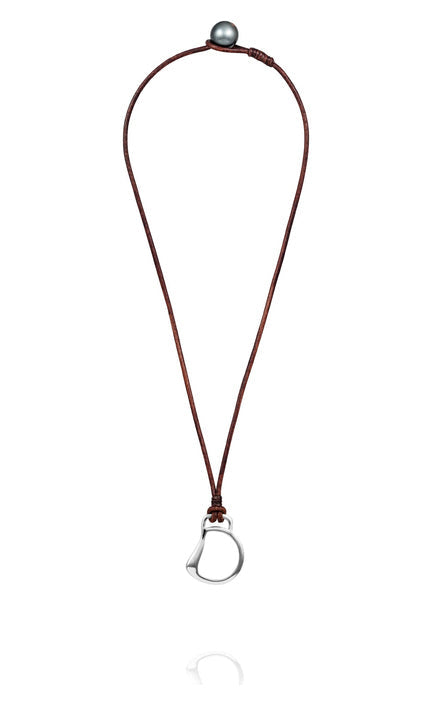 Sterling Silver Cheval Bit Necklace by Vincent Peach, view 2