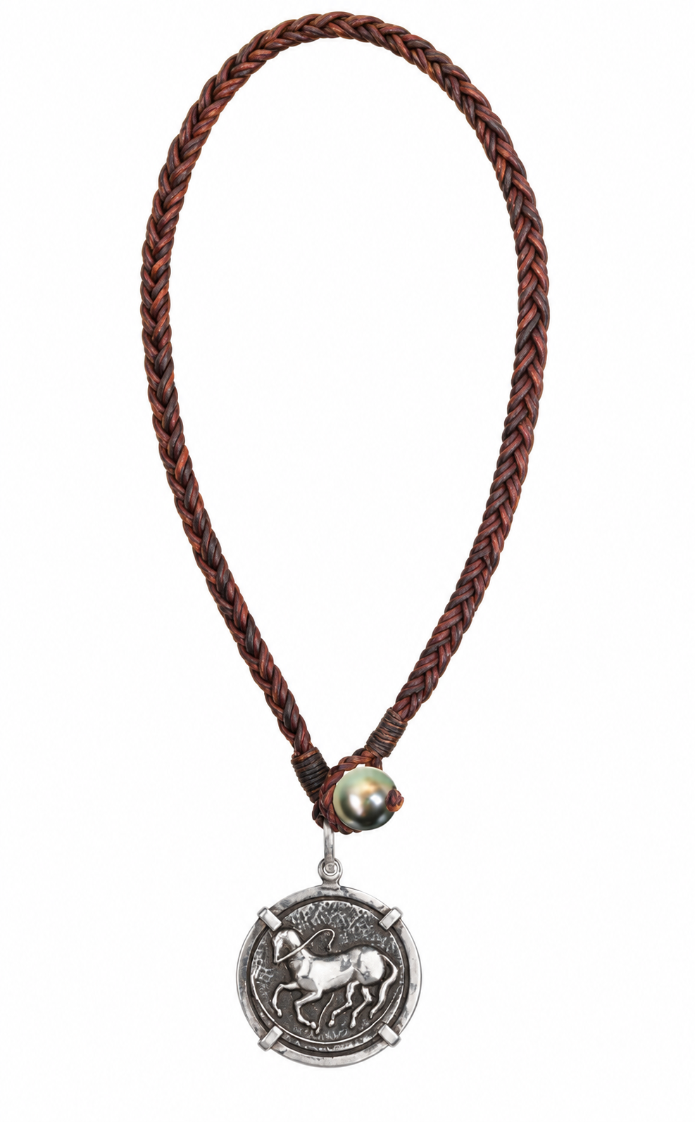Trojan Coin Pearl Necklace by Vincent Peach