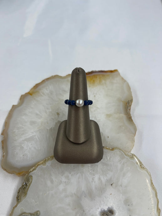 Navy Stone Stretchy Ring - Vincent Peach Fine Jewelry