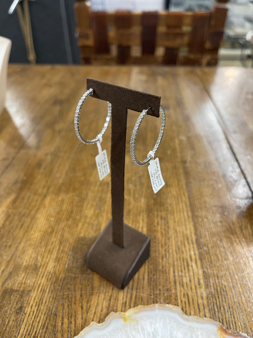 1.5” 2.8ct Diamond Hoop White Gold