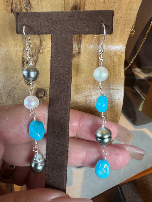 Eccentric Drop Santa Fe Earrings - Vincent Peach Fine Jewelry