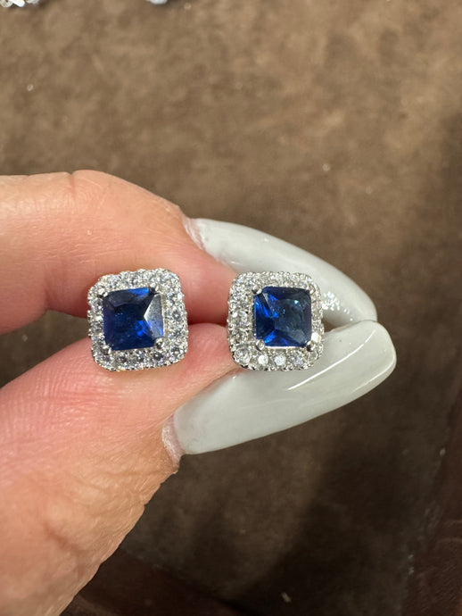 Blue Diamond Earrings - Vincent Peach Fine Jewelry